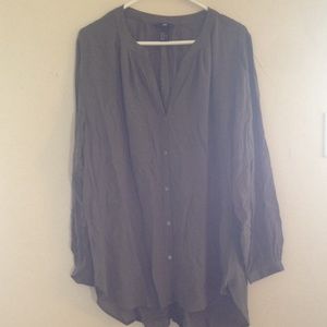 Sheer green long blouse