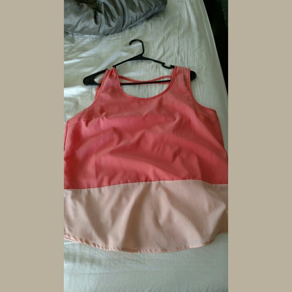 coral and pink top