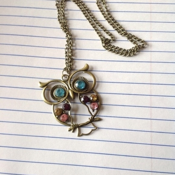 RETRO OWL NECKLACE BRONZE