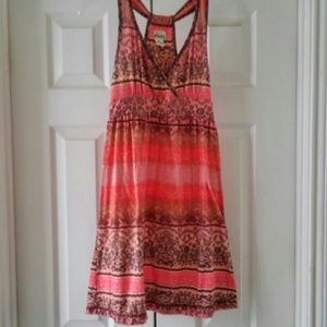 Orange and brown summer dress