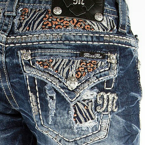 MISS ME JEANS SIZE 30 JAGUAR SLASH NWT