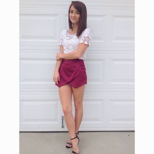 Maroon Envelope Skort