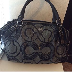 Coach Madison sequin op art satchel