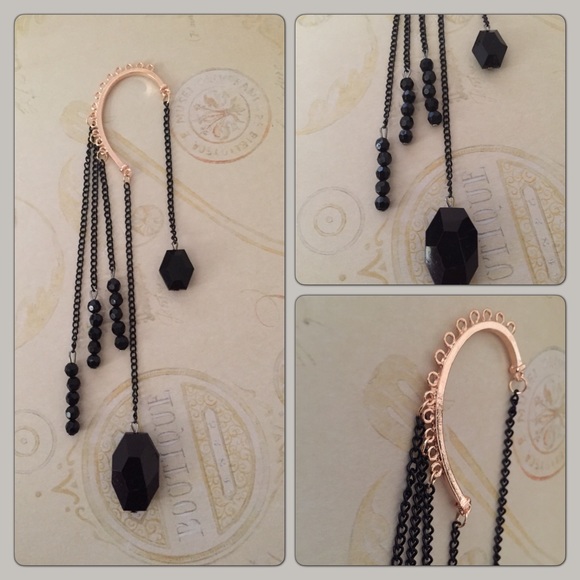 personalized crystal jewel hanging ear clip - Picture 2 of 3