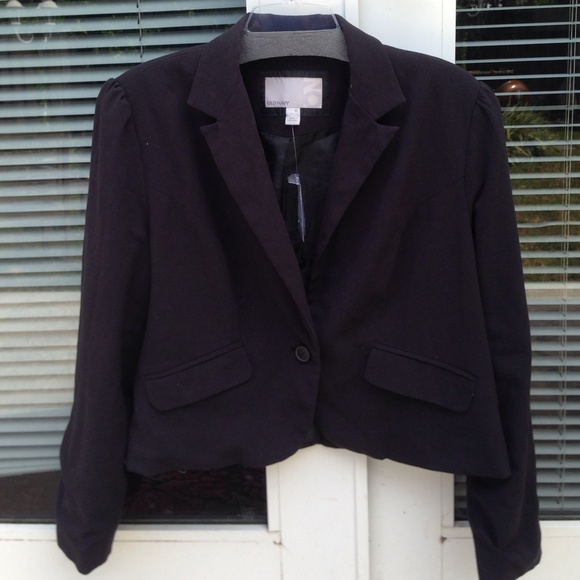 Black Cropped One button Blazer