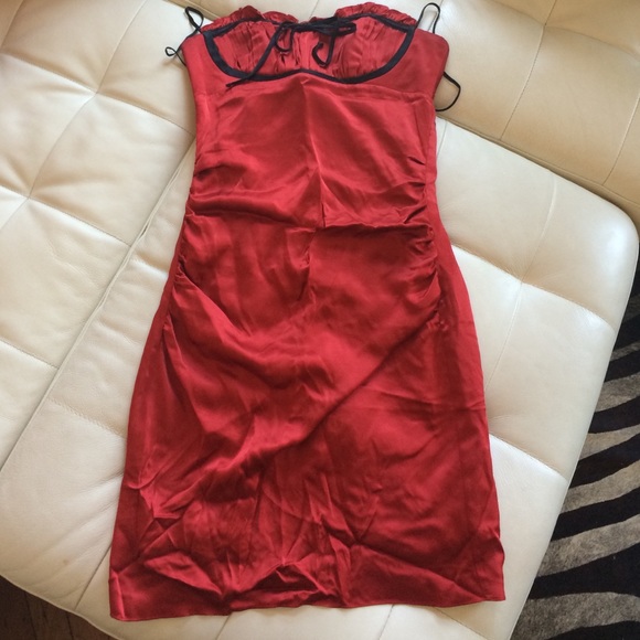 Red silky betsey Johnson dress