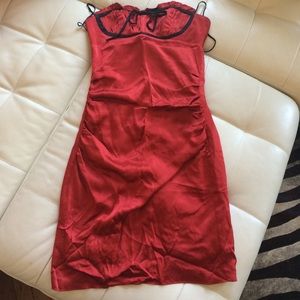 Red silky betsey Johnson dress