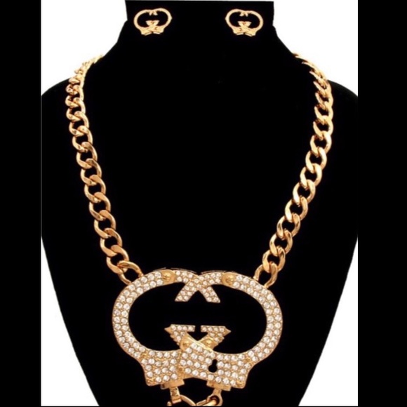 Gold Handcuff Style Necklace