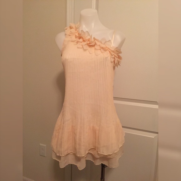 ️❤️Sold❤️Sheer Peach, one shoulder tunic. - Picture 1 of 2