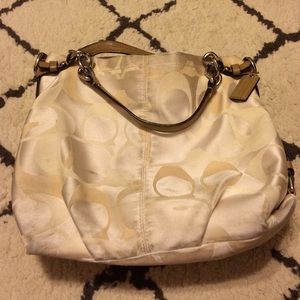 Cream Coach Bag