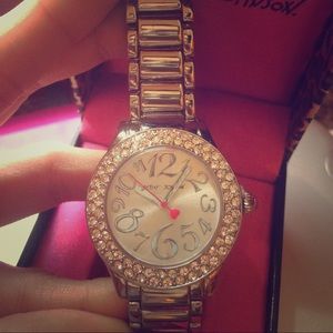 Betsey Johnson silver "bling" watch