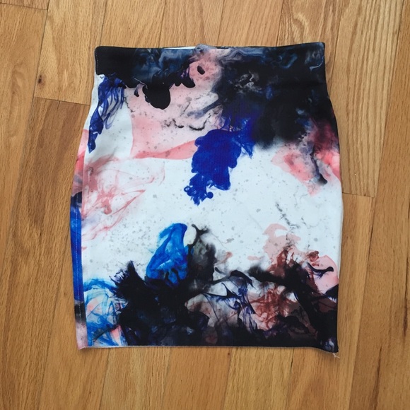 Multicolor stretch mini skirt