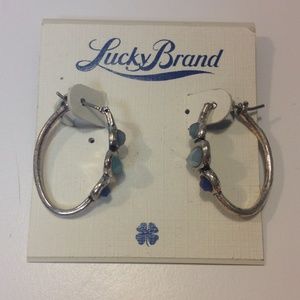 Lucky Brand Silver-tone Denim Earrings