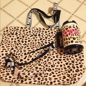 NWT Leopard Pink Chug Mug, Fanny Pack, & Tote ❤️