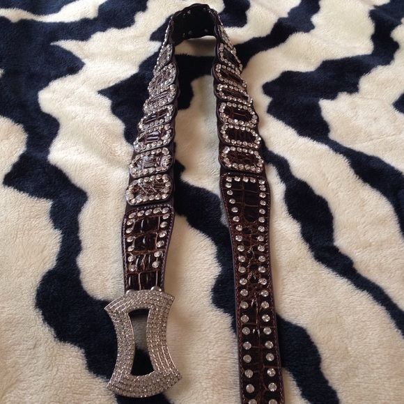 Brown stretchy bling belt - Picture 3 of 3