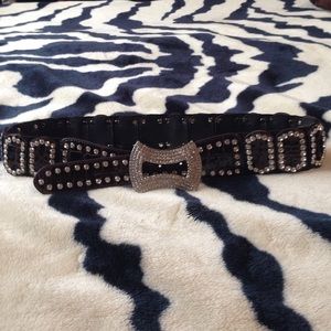 Brown stretchy bling belt
