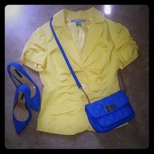 💗💗SALE!!!💗💗Cute summer yellow blazer, size M