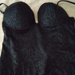 Black leopard print corset