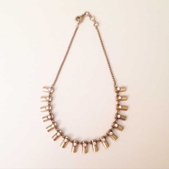 Jcrew Inspired Gold Bar Statement Necklace