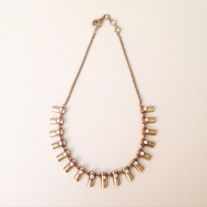 Jcrew Inspired Gold Bar Statement Necklace
