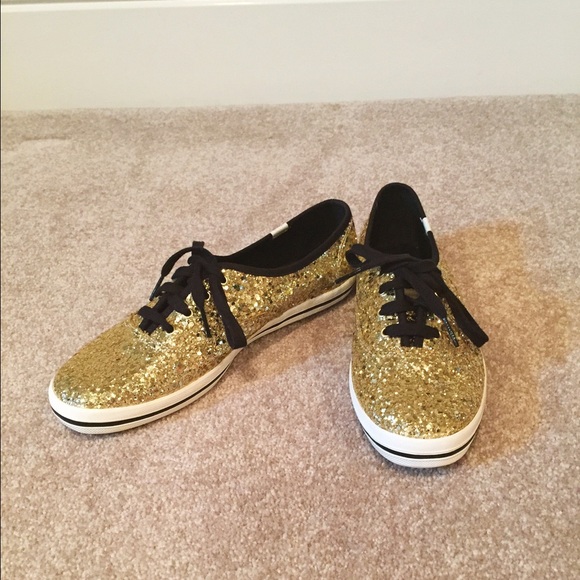 kate spade Shoes - Kate Spade Gold Glitter Keds Size 9 kate spade Shoes - Kate Spade Gold Glitter Keds Size 9