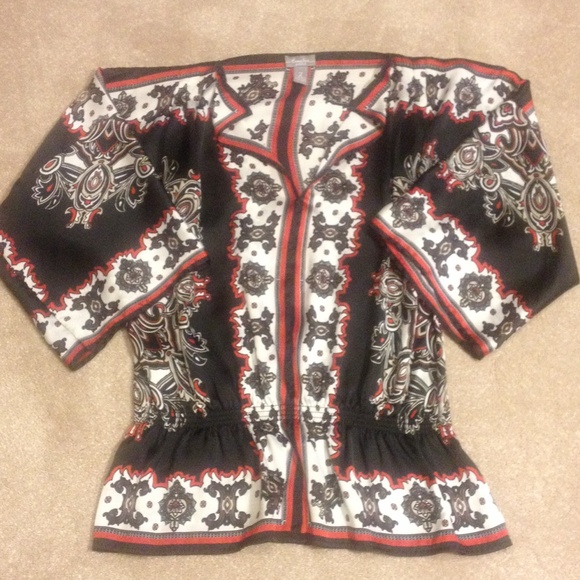 Chico's sz2 silky scarf tunic