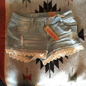 Rue 21 lace denim shorts NWT