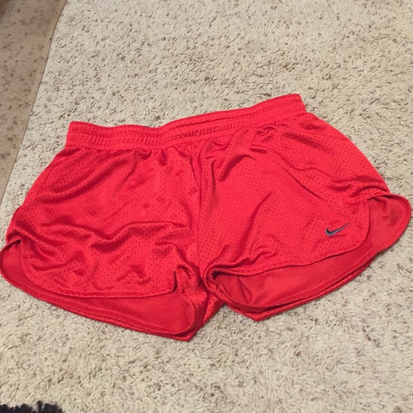 Red nike shorts
