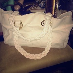 Cream pebbled purse