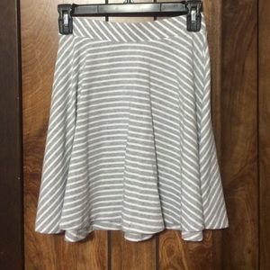 Gray/white striped skirt