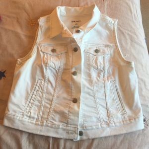 Old Navy white denim vest