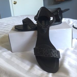 Nine West Black Studded Sandals