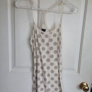 Grey polka dotted tank top