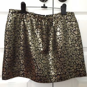 J. Crew Collection black/gold mini skirt Sz4 NWOT