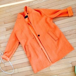 zara large orange jacket
