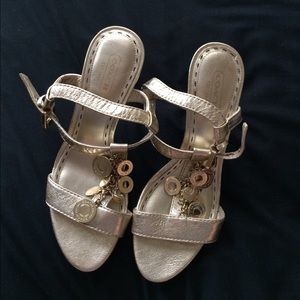 Coach gold heels