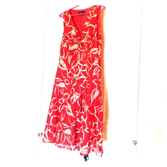 Orange and white dress