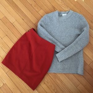 urban renewal red dress and j closet sweater