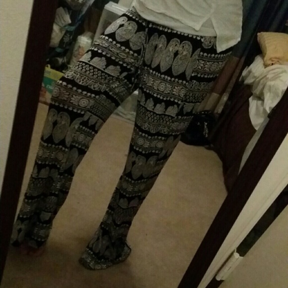 black and white parachute pants
