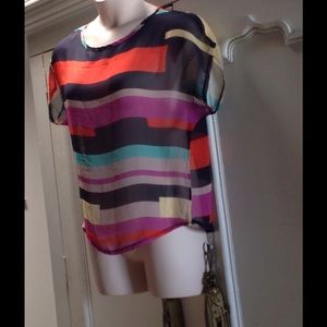 Colorful casual pull over top.