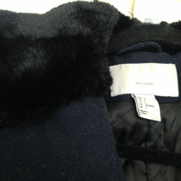 Navy Wool H&M Moto Jacket - Picture 2 of 2