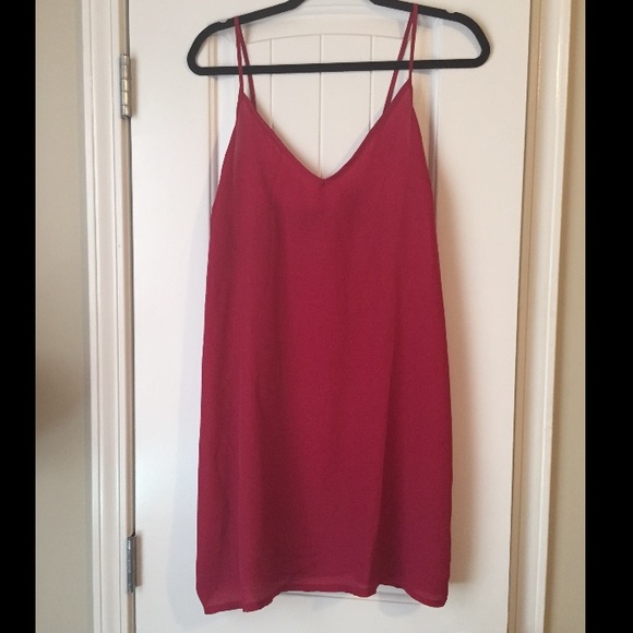 Boutique Hot Pink Flutter Sleeve Dress w/ Slip - Picture 4 of 4