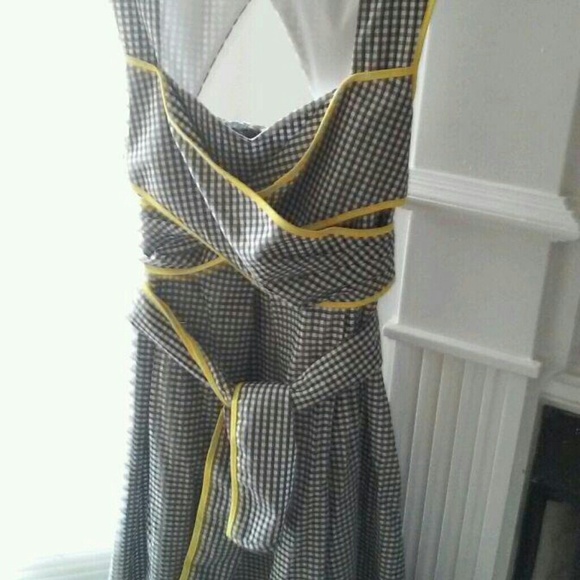 Black and white checker print sun dress