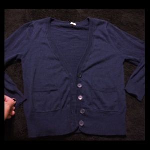 Dark blue cardigan, rockabilly/pinup