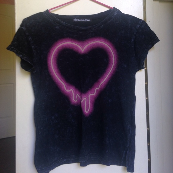 A shirt with a melted heart