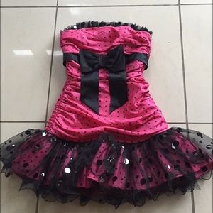 Betsey Johnson pink and block polka dotted  dress!