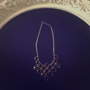 Gold black bib statement necklace