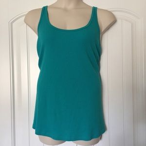 Two tanks! Ribbed- purple and teal