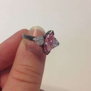 Ring with Pink and Clear Stones