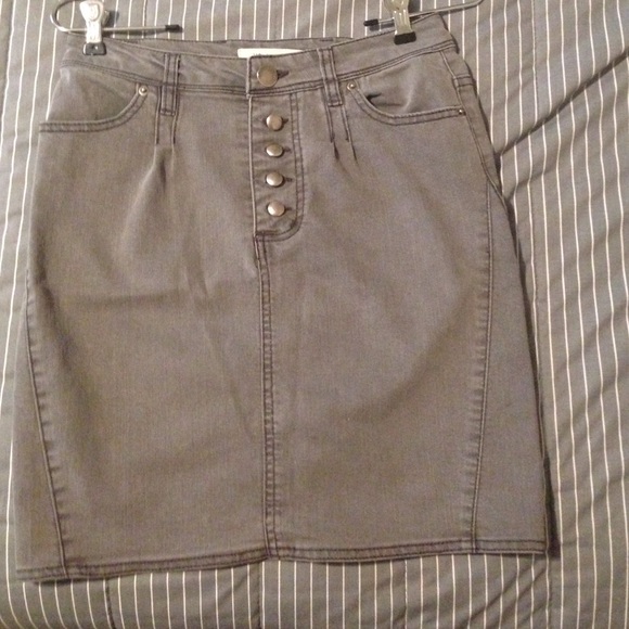 Gray Denim Skirt